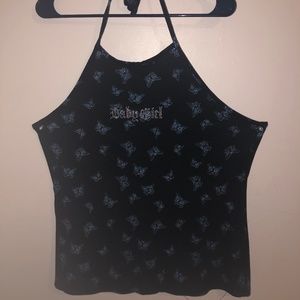 Rue 21 Plus Size Black Butterfly Baby Girl Top